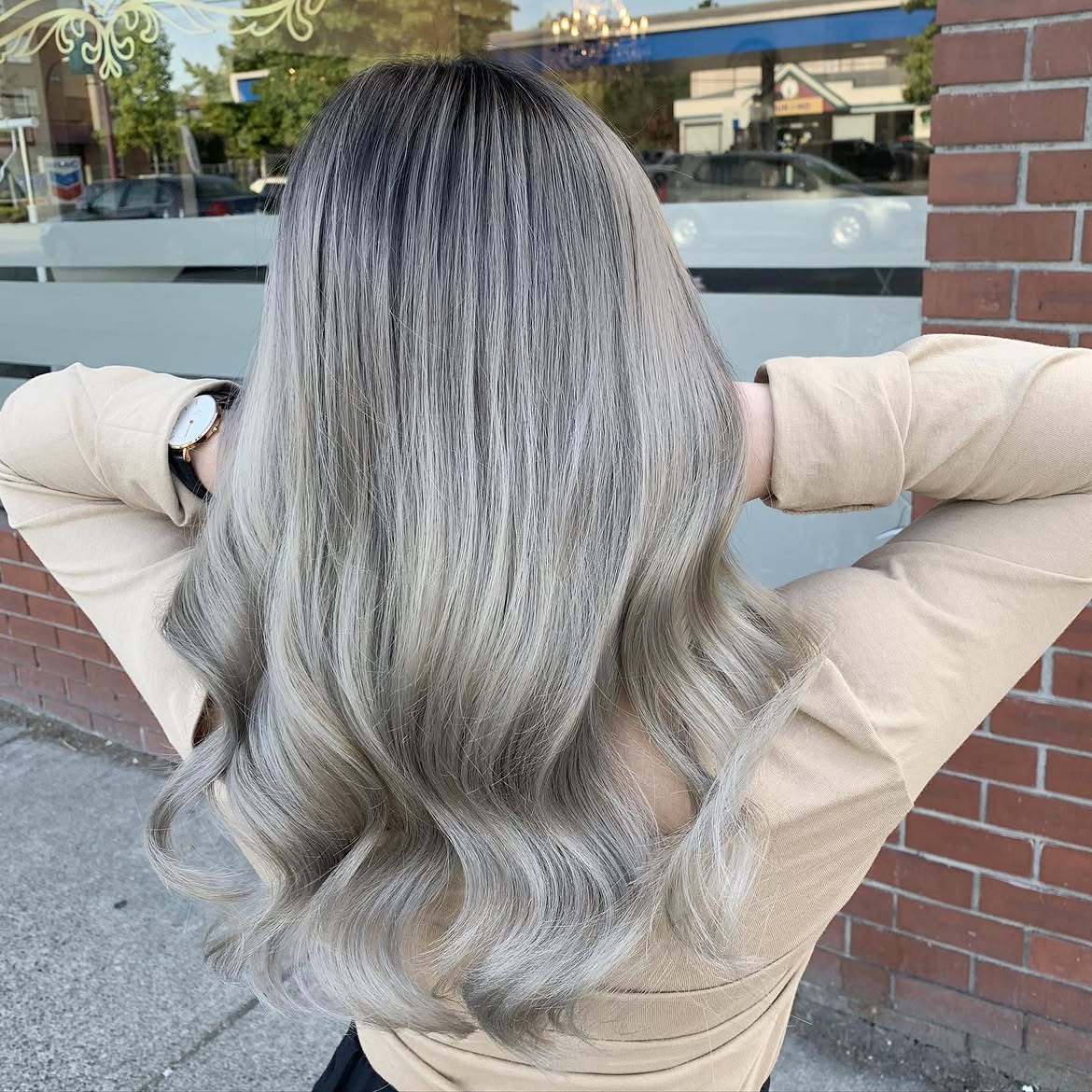 4X4 HD Lace Front Wig Balayage Ash Silver Platinum Blonde color 180% Density 18inch-32inch